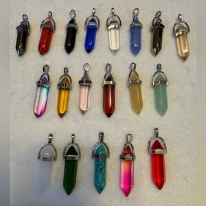 $14 For Two Hexagonal Chakra Crystal NWOT Pendants 
Different Colors